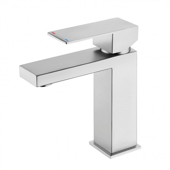 Bathroom Faucet Single Handle Modern Bathroom Sink Faucet Single Hole cUPC Certified Stainless Steel Brushed Finish, L3156ALF-BS